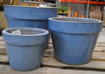 Pflanzkübel basic,Pflanzgefäß,Blumentopf,grau/blau,frostfest!3 Größen wählbar