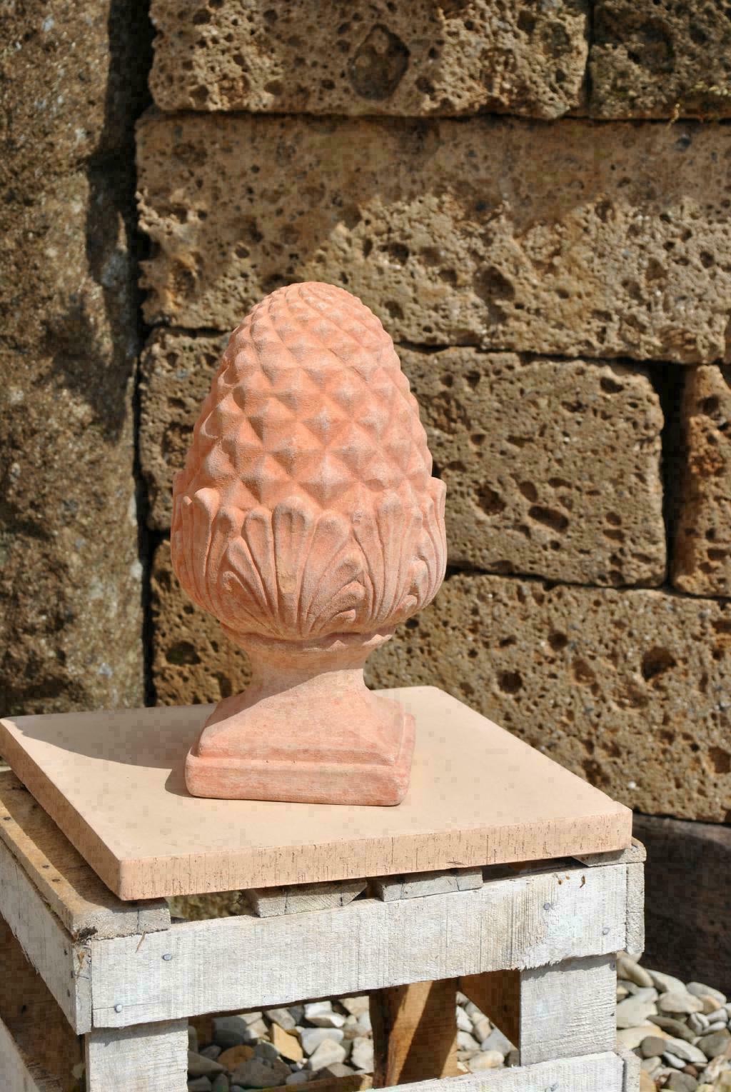 Zapfen Pinienzapfen helles Terracotta Gartendeko 2 Größen wählbar