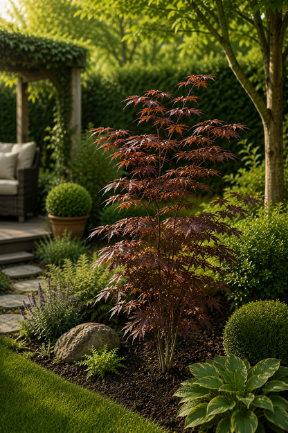 Japanischer Ahorn Roter Zwergahorn Acer palmatum 80-90cm Terrasse Garten Baum