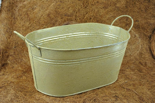 Zinkwanne,antik-gold,oval,28cm,im 2er Set