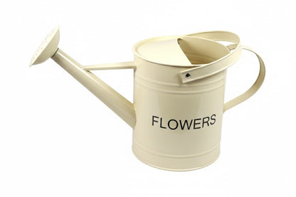 Metallgießkanne 5 L creme lackiert Gartengießkanne für Haus und Garten