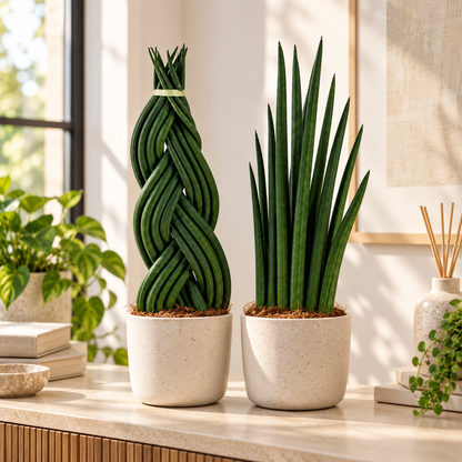 Sansevieria Cylindrica ca. 45 cm Bogenhanf Zimmerpflanze Gerade & Geflochten