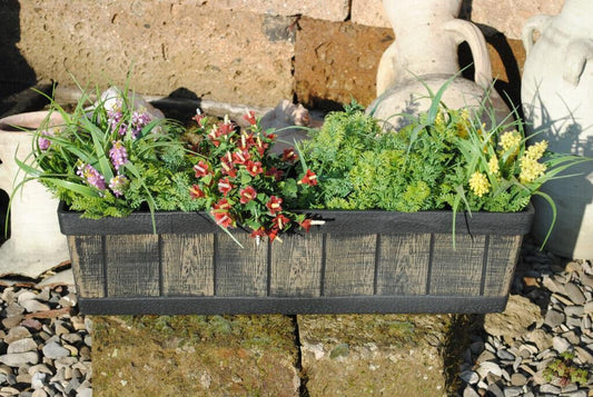 Pflanzkasten,Blumenkasten,hochwertiger Kunstoff,in Holzoptik,in 2 Größen erhältl