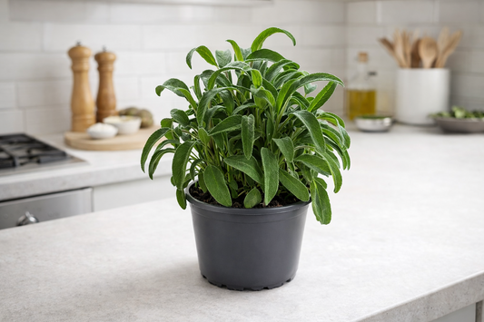 Salbei Kräuter Pflanze im Topf (Salvia) Aromatisches Küchenkraut