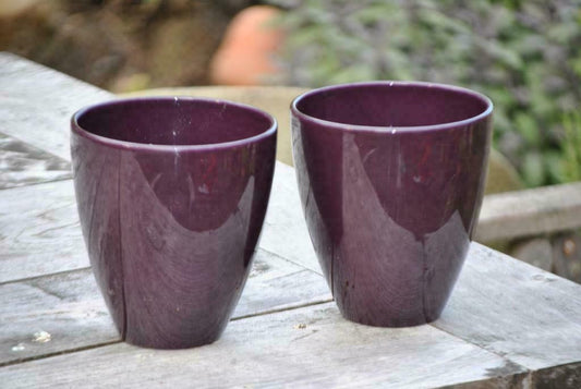 Übertöpfe,Kräutertöpfe,hübsche Form,2 schöne Farben wählbar,14cm Ø,2er Set