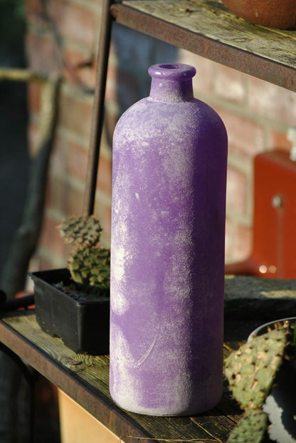 Glasvase,Flasche,gefrostet,4 wunderschöne Farben wählbar,33cm hoch