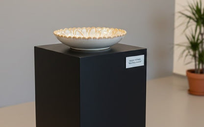 Vogeltränke,zwei Vögelchen,Blüte,creme glasiert,28 cm Wildvögel,Voliere