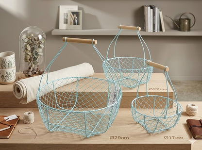 Metallkorb Drahtkorb Obstkorb Pflanzschale Griffe 2 Modelle bis 29cm 3er Set