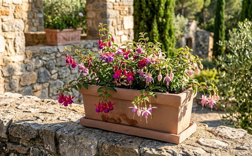 Pflanzkasten mit Untersetzer Blumenkasten cappuccino rustikal 37 cm lang