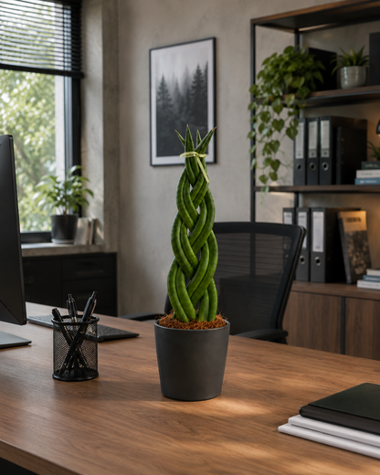 Sansevieria Cylindrica Bogenhanf Geflochten Zimmerpflanze Pflegeleicht ca. 35cm