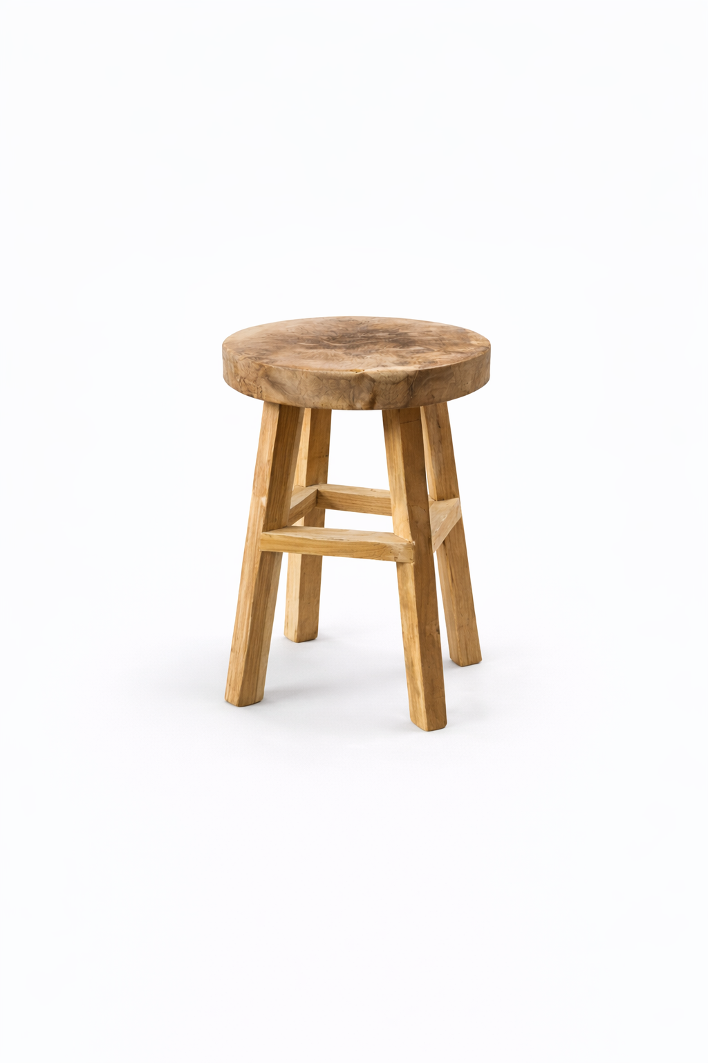 Teakholz Hocker 41 cm-30cm Ø Sitzhocker Massivholz Pflanzenhocker Blumenständer