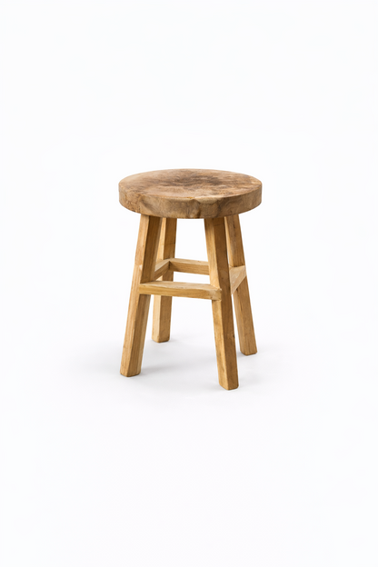 Teakholz Hocker 41 cm-30cm Ø Sitzhocker Massivholz Pflanzenhocker Blumenständer