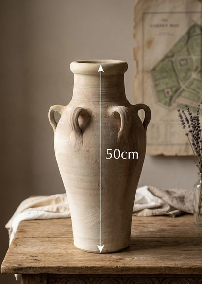 Amphore 4 Henkel Terracotta rustikale Tunesische Handarbeit 50cm hoch