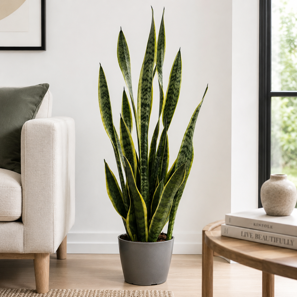 Bogenhanf Sansevieria Laurentii 85cm Zimmerpflanze Luftreinigend Pflegeleicht