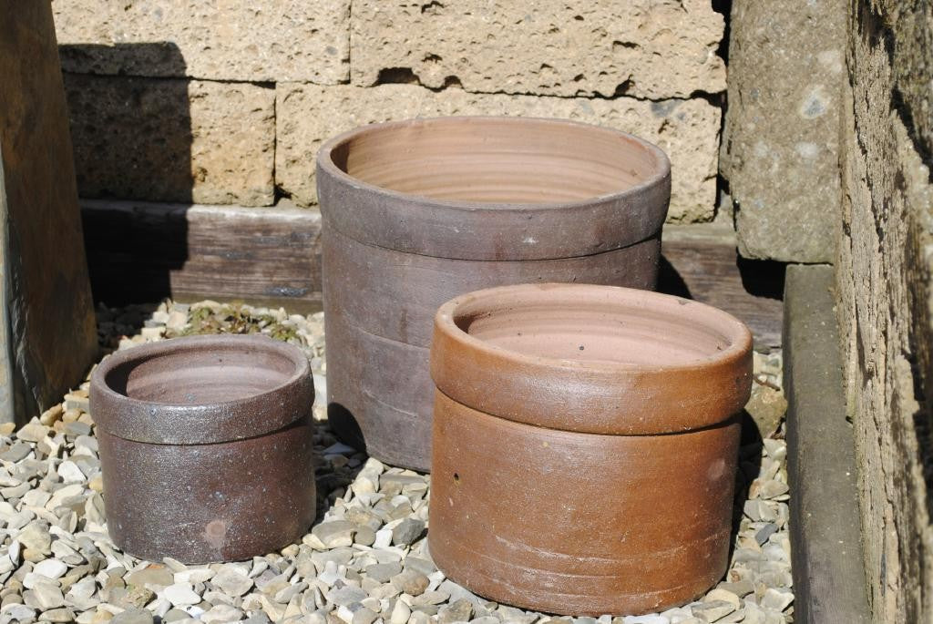 Pflanzkübel,Pflanzgefäß,BlumentopfSteingut,dunkelbraun,frostfest!3 Größen wählbar