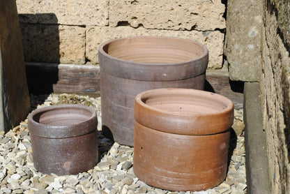 Pflanzkübel,Pflanzgefäß,BlumentopfSteingut,dunkelbraun,frostfest!3 Größen wählbar