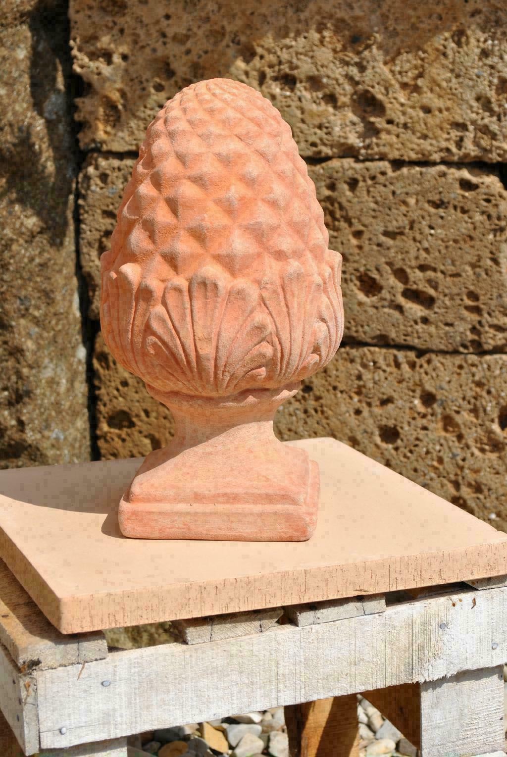 Zapfen Pinienzapfen helles Terracotta Gartendeko 2 Größen wählbar