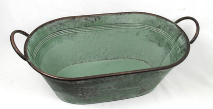 Zinkwanne oval - antik-grün - Pflanzwanne - in 3 Größen lieferbar 36 bis 49cm