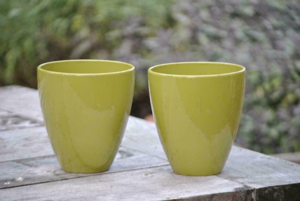 Übertöpfe Kräutertöpfe hübsche Form 2 schöne Farben wählbar 14cm Ø 2er Set