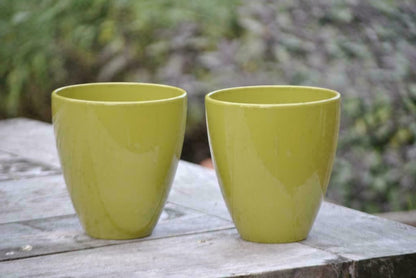 Übertöpfe Kräutertöpfe hübsche Form 2 schöne Farben wählbar 14cm Ø 2er Set