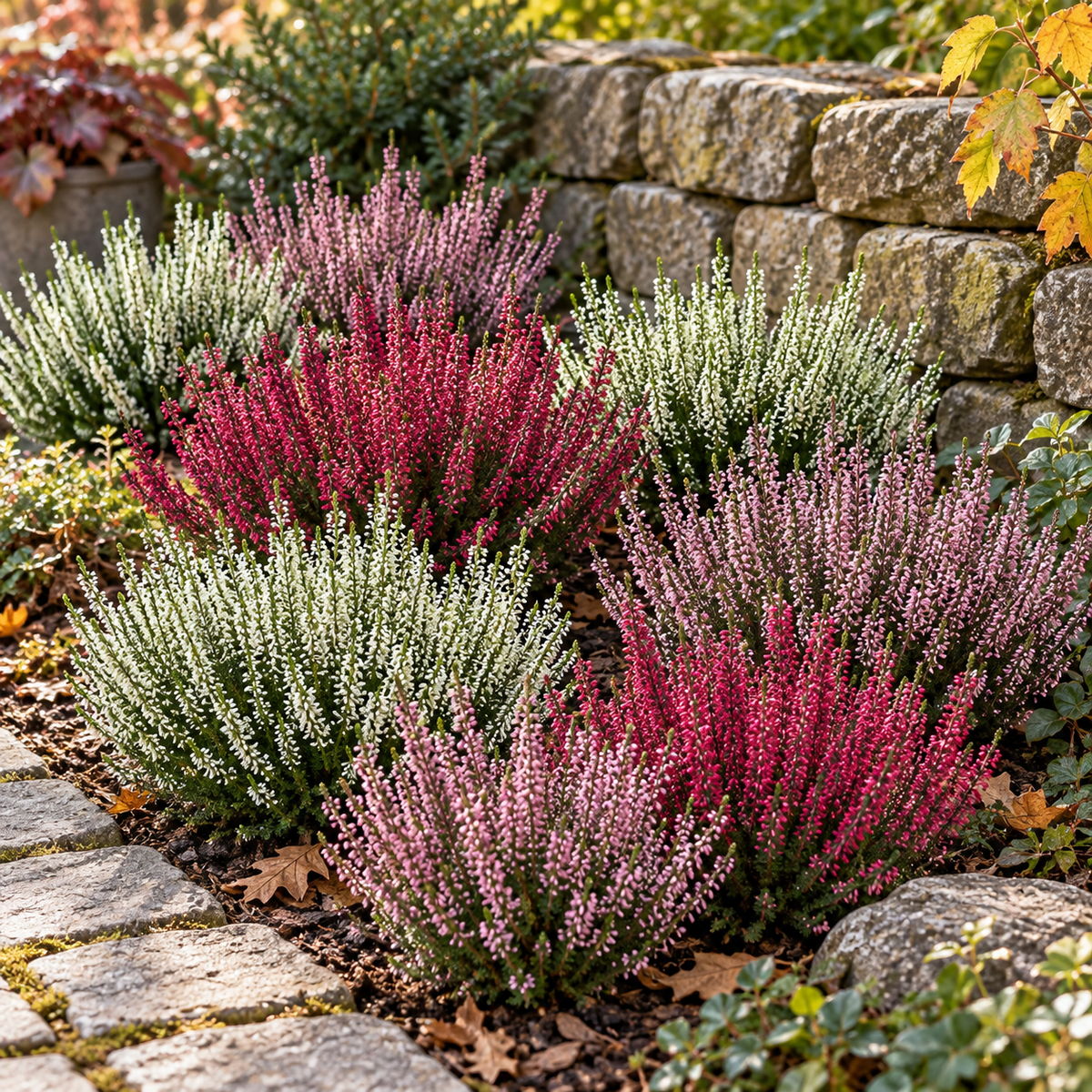 Heide Garden Girls Knospenheide Calluna vulgaris Winterhart Mix Rot Twin 3-9er