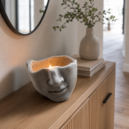 Pflanzkopf Beton Pflanzgefäß Gesicht Blumentopf Deko Kopf Innen Außen Varianten