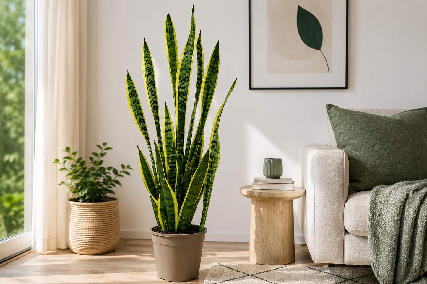 Bogenhanf Sansevieria Laurentii 85cm Zimmerpflanze Luftreinigend Pflegeleicht
