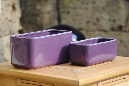 Jardinere,Übertöpfe,aubergine,21cm oder 17cm lang,2er Set!!
