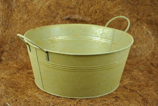 Zinkwanne,antik-gold,rund,24cm,im 2er Set