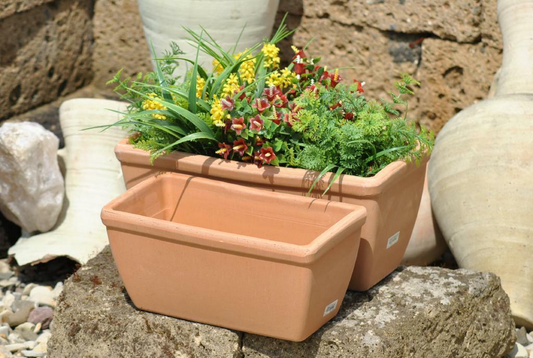 Pflanzkasten,Blumenkasten,Terracotta,antik hell,3 Größen wählbar