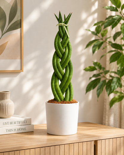 Sansevieria Cylindrica Bogenhanf Geflochten Zimmerpflanze Pflegeleicht ca. 35cm