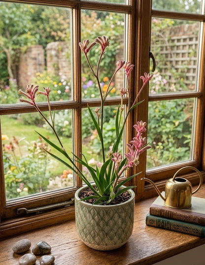 Anigozanthos Känguru-Pfote – Exotische Zimmerpflanze, Rosa Blüten,40cm, Rarität