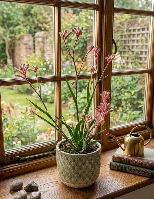 Anigozanthos Känguru-Pfote – Exotische Zimmerpflanze, Rosa Blüten,40cm, Rarität