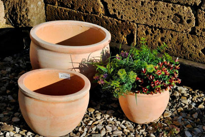 Pflanzkübel,Pflanzgefäß,Blumentopf,helles Terracotta,frostfest!3 Größen wählbar