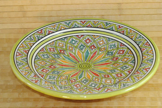 Keramikteller,tunesisches Kunsthandwerk,handbemalt,traditionelles Muster,26cm Ø