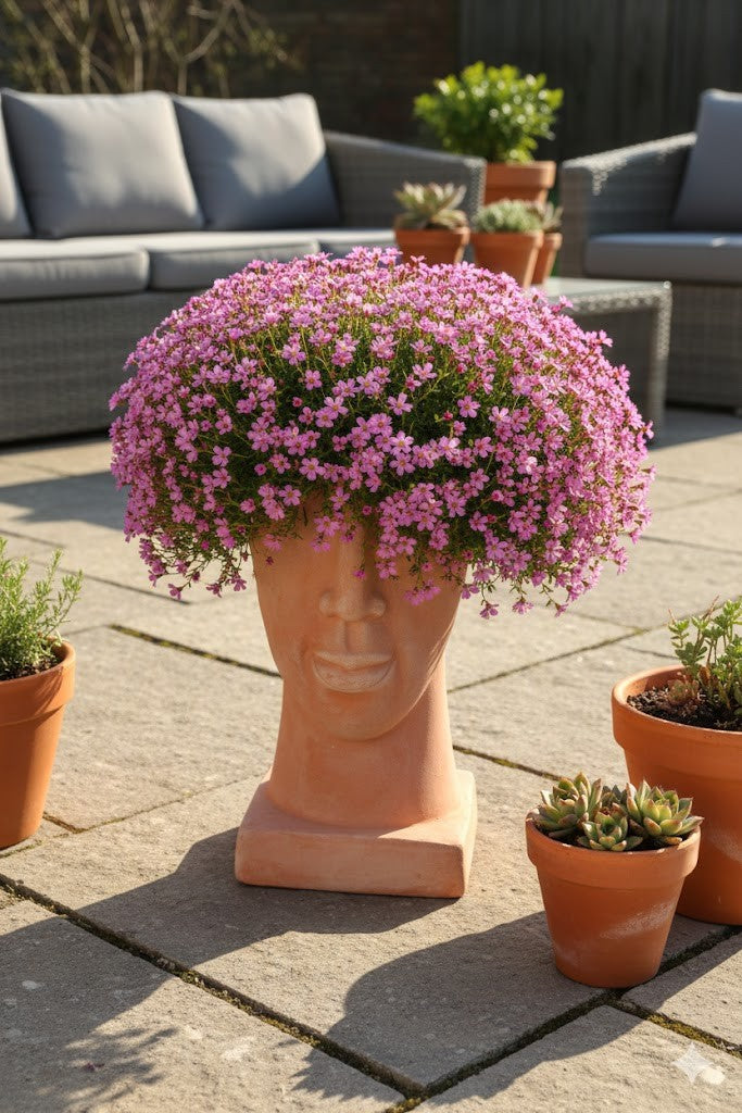Frauenkopf, bepflanzbar, helles terracotta , 41cm, frostbeständig,Pflanzgefäß