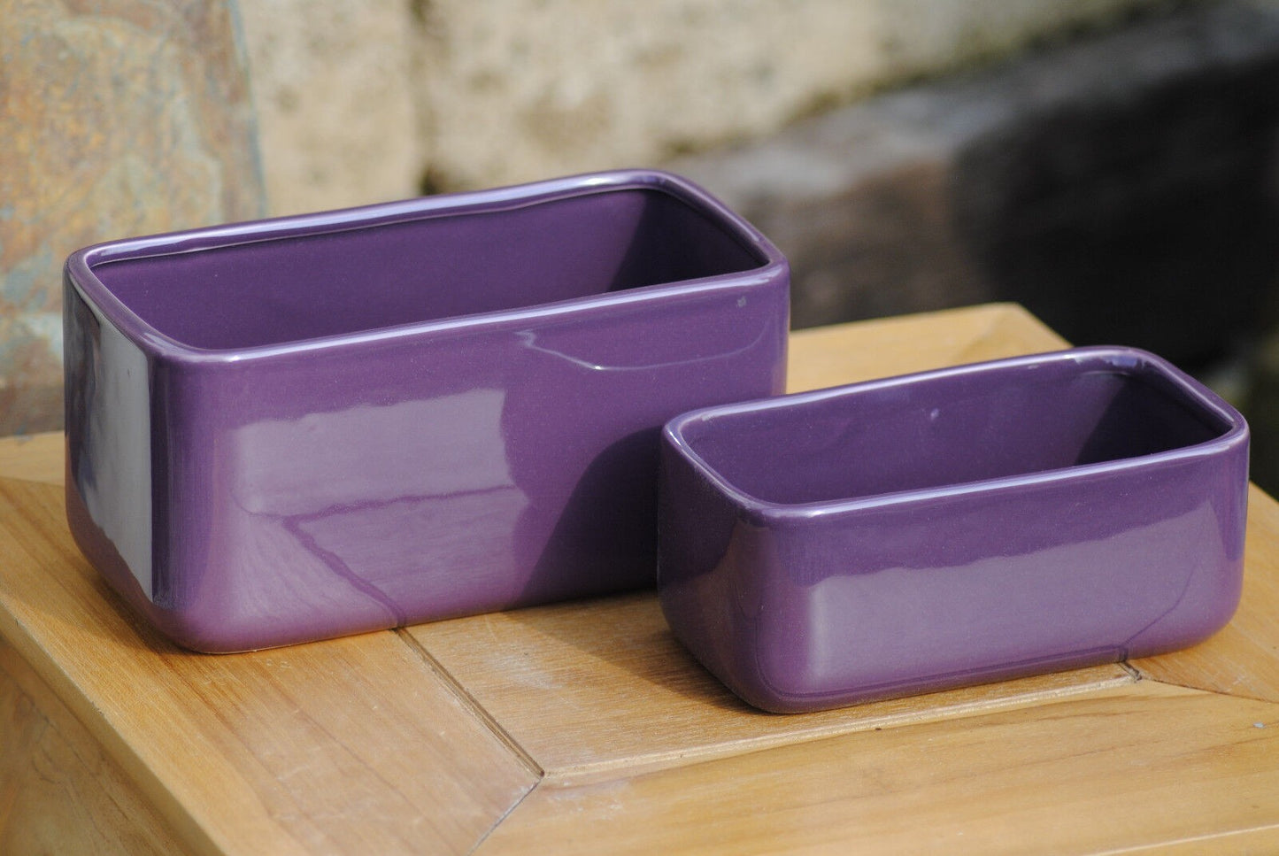 Jardinere Übertöpfe aubergine 21cm oder 17cm lang 2er Set!!