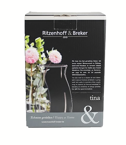 Glasvase,Tina Vase,Ritzenhoff&Breker,20cm,modern,schlicht,Klarglas