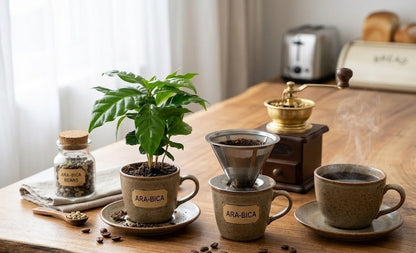 Kaffee Pflanze Coffea Arabica ca. 25cm hoch Glanzblatt Zimmerpflanze Kaffeebaum
