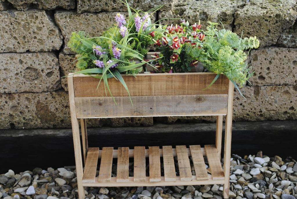 Pflanzkasten Hochbeet Pflanzständer Blumenkasten aus Holz 45cm lang 40cm hoch