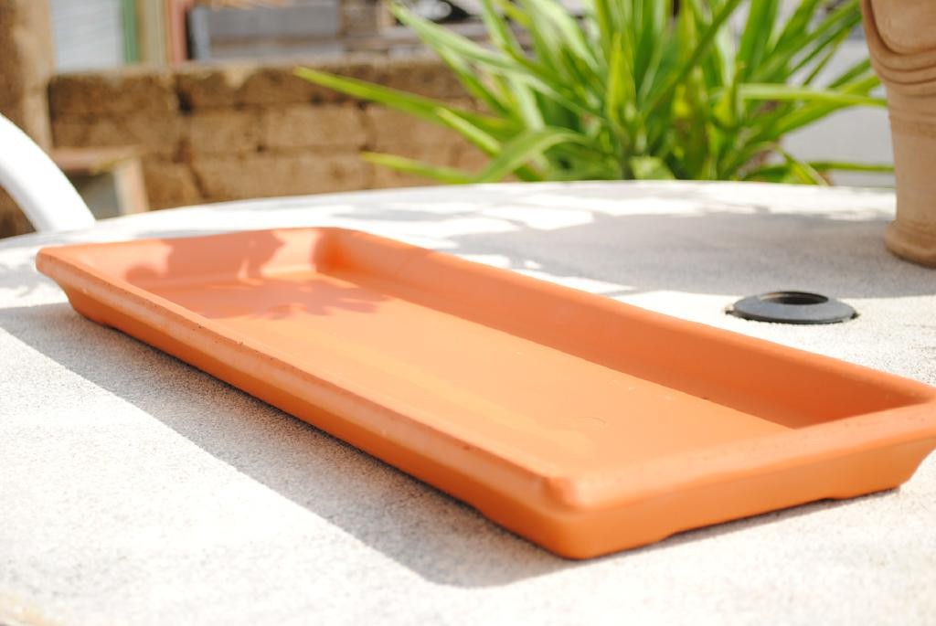 Untersetzer für Blumenkästen rechteckig Terracotta frostfest 30-50cm wählbar