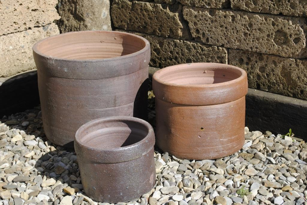 Pflanzkübel,Pflanzgefäß,BlumentopfSteingut,dunkelbraun,frostfest!3 Größen wählbar