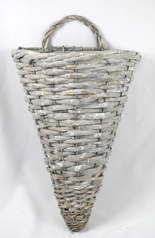 Wandgefäß,Wandhänger aus Weide,Handarbeit,bepflanzbar,37cm hoch,drahtverstärkt
