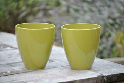 Übertöpfe Kräutertöpfe hübsche Form 2 schöne Farben wählbar 14cm Ø 2er Set