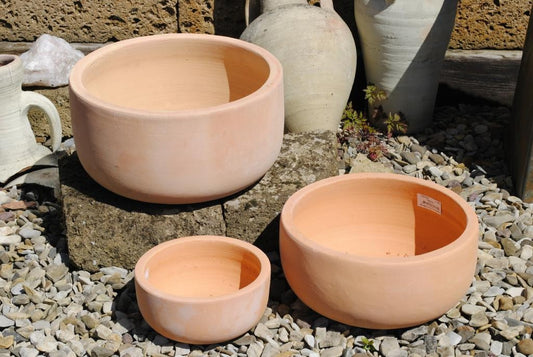 Pflanzschale,Pflanzgefäß,Blumentopf,helles Terracotta,frostfest!3 Größen wählbar