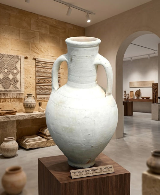 Amphore bauchig Vase mit 2 Henkeln Terracotta Tunesische Handarbeit ca.40cm hoch