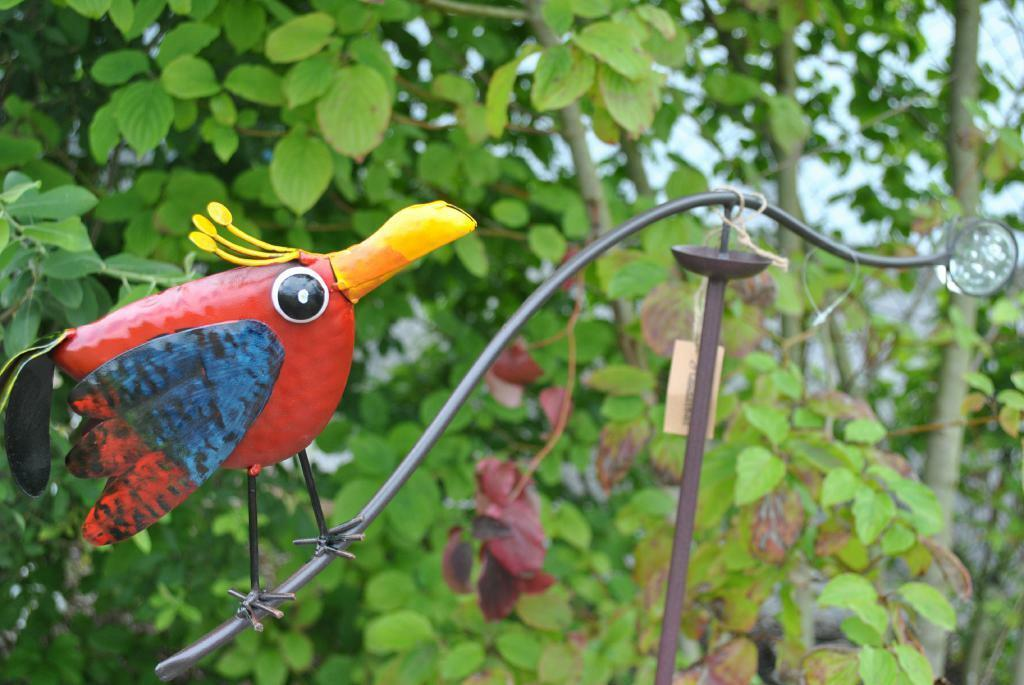 Windspiel Gartenwippe mit hübschem bunten Metallvogel 100cm hoch SArt.259