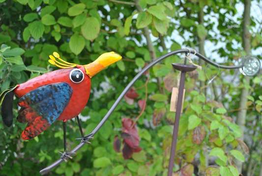 Windspiel,Gartenwippe mit hübschem bunten Metallvogel,100cm hoch,SArt.259