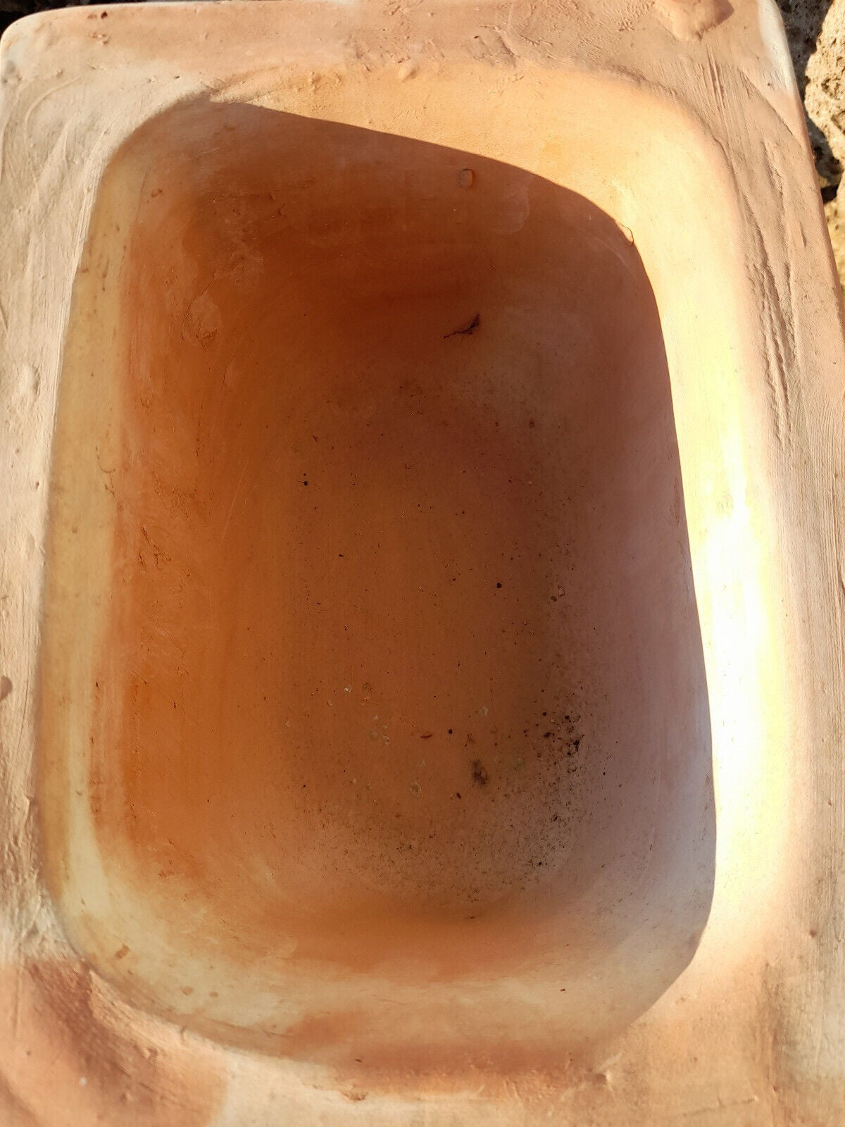 Pflanzkasten Blumenkasten rechteckig sandfarben tunesische Handarbeit 27cm