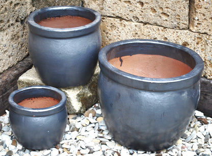 Pflanzkübel,Pflanzgefäß,Blumentopf,anthrazit/schwarz ,frostfest!3 Größen wählbar